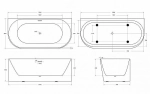 Акриловая ванна BelBagno BB412 170х80 белая матовая