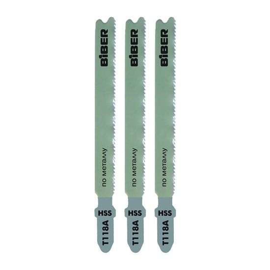 Пилки для эл. лобзика д/метал. 67/1,4мм Т118А 3шт БИБЕР