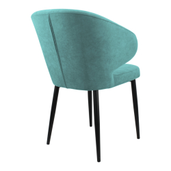 Стул "Милтон" (арт. 357), велюр Бренди В15 мятный, ножка круглая черная