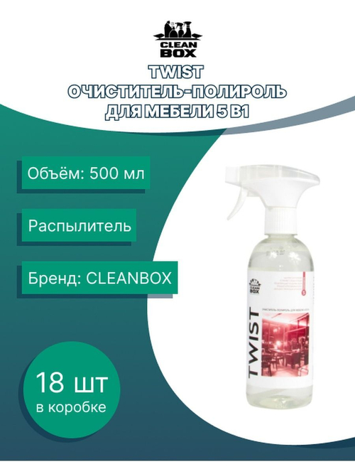 ОЧИСТИТЕЛЬ-ПОЛИРОЛЬ Д/МЕБЕЛИ CLEANBOX TWIST ТРИГГЕР 0,5КГ/0,5Л