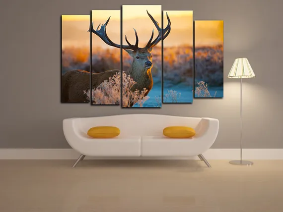 Модульная картина "Задумчивый олень"