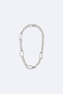 ZARA ЦЕПОЧКА С КОНТРАСТНЫМИ ЗВЕНЬЯМИ, СЕРЕБРИСТЫЙ