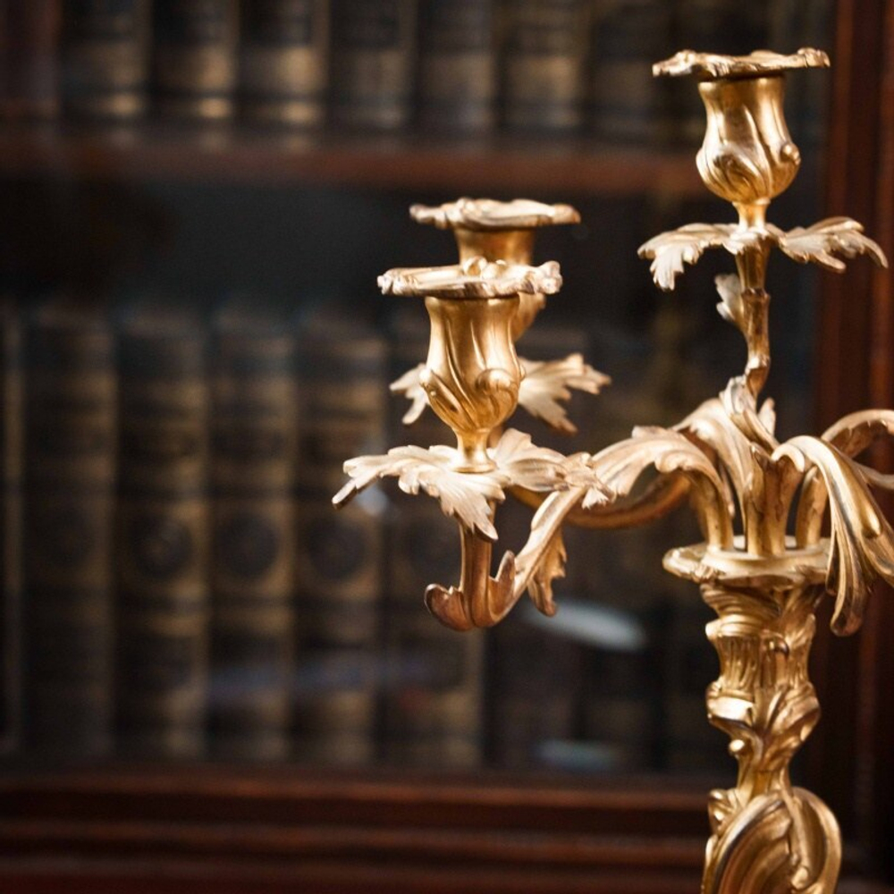 Пара бронзовых канделябров на 5 свечей