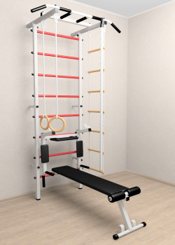 Шведская стенка Sv Pro 805 (Турник Pro/Брусья/стойка/Скамья/Канат/Кольца/Лестница)