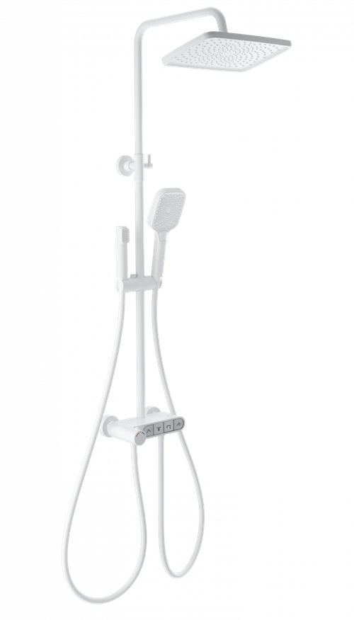 Душевая система с термостатом WONZON & WOGHAND MUSE Corno, Белый матовый (WW-B3112-MW)