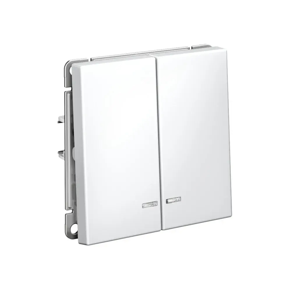 ARTGALLERY 2-клавишный ВЫКЛЮЧАТЕЛЬ с подсветкой, сх.5а, 10АХ, механизм, ЛОТОС