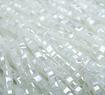 БВМ009ДС3 Хрустальные бусины квадратные, цвет: белый AB матовый, 3 мм, кол-во: 63-65 шт.