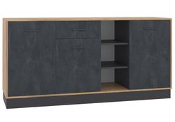 Комод Леви 170 дуб крафт золотой / черный / угольный камень