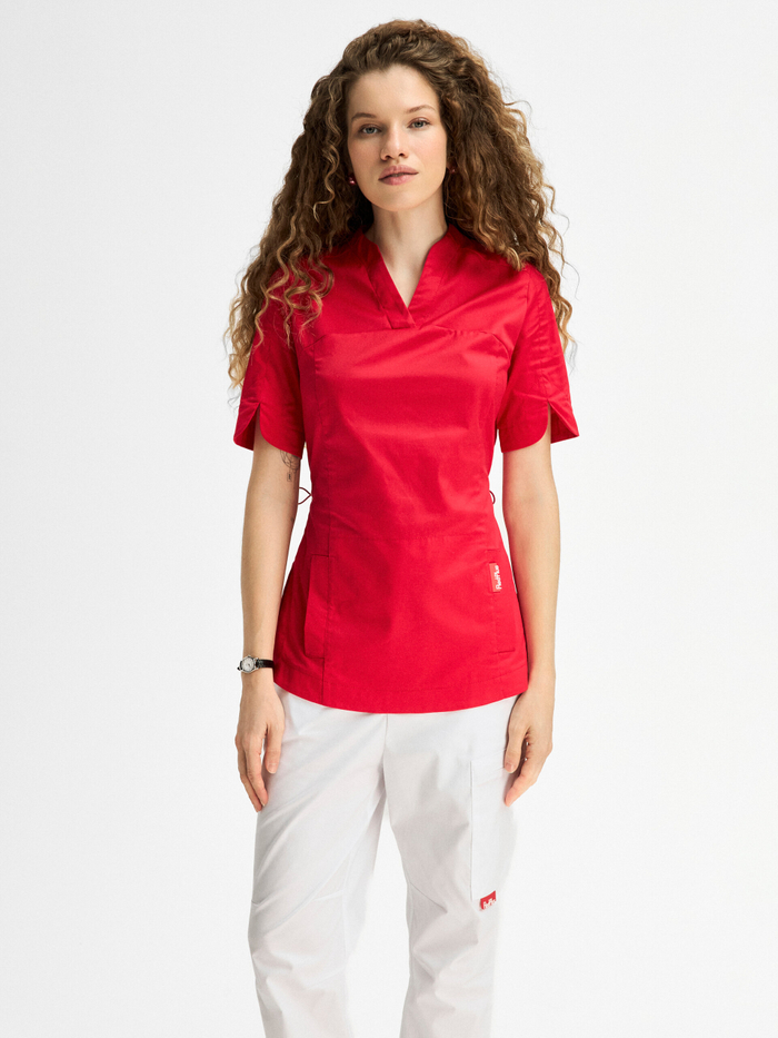 Топ медицинский женский Ньюлук, красный хлопок