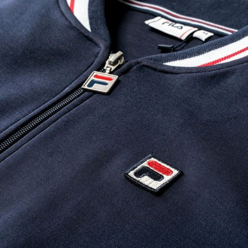 Мужская кофта теннисная Fila Settanta Track Jacket Men - black iris/blanc de blanc