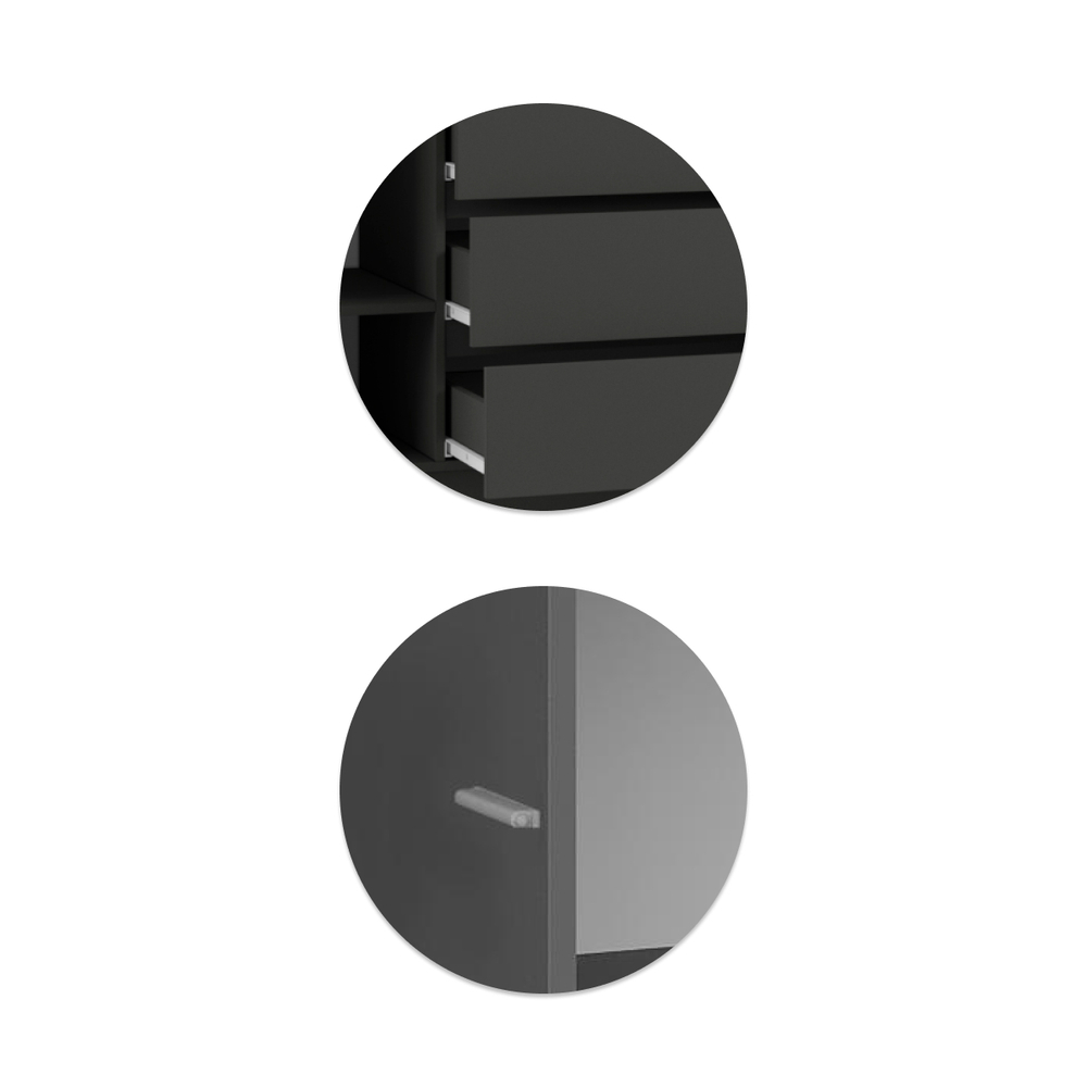 Шкаф Woodville Мадера ЛДСП графит