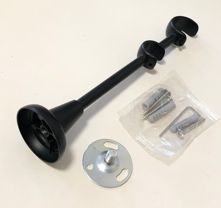 Кронштейн открытый d25/16 мм двухрядный, цвет черный матовый