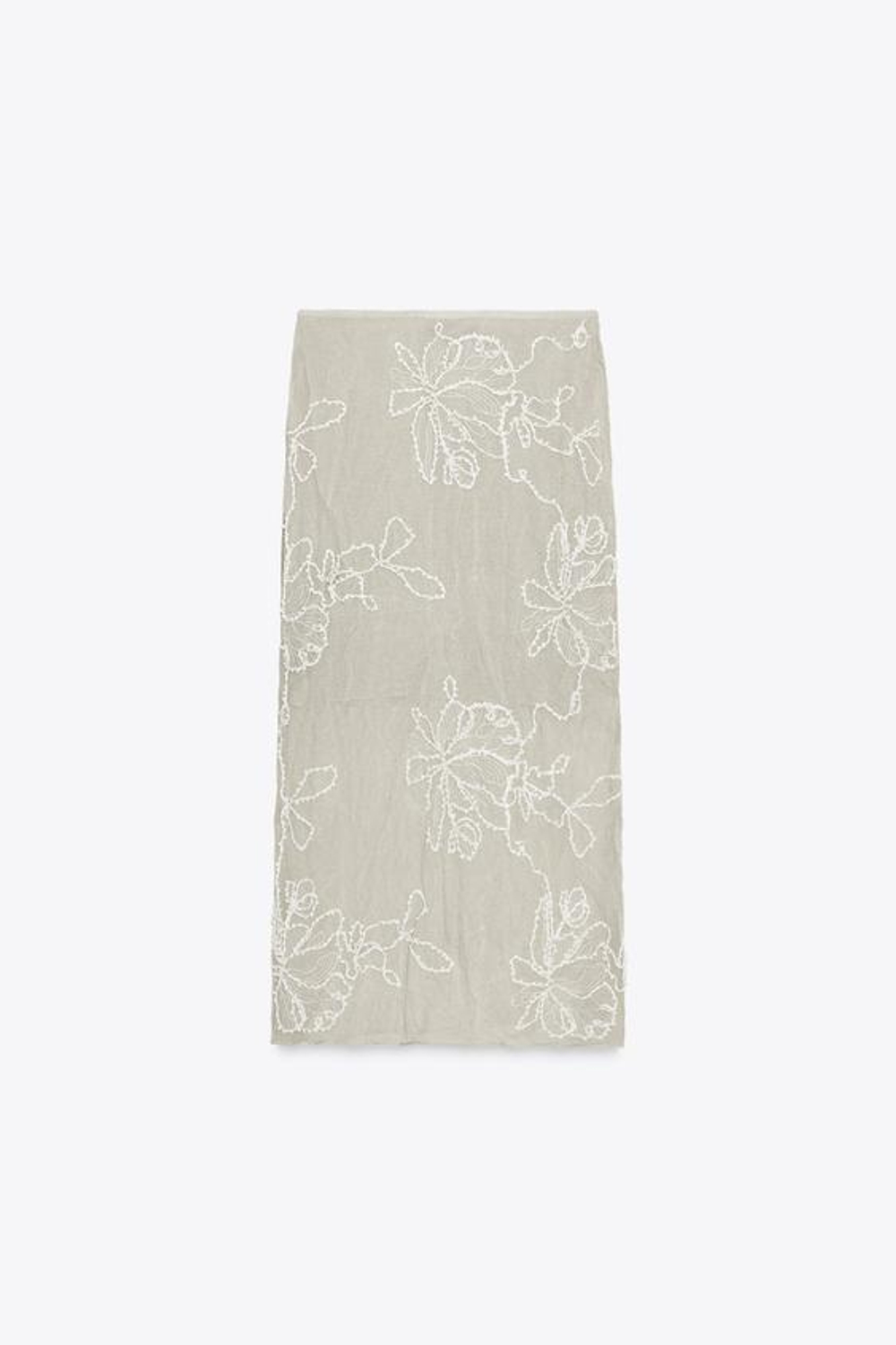 ZARA ПОЛУПРОЗРАЧНАЯ ЮБКА С ТЕКСТУРНОЙ ВЯЗКОЙ, ЭКРЮ