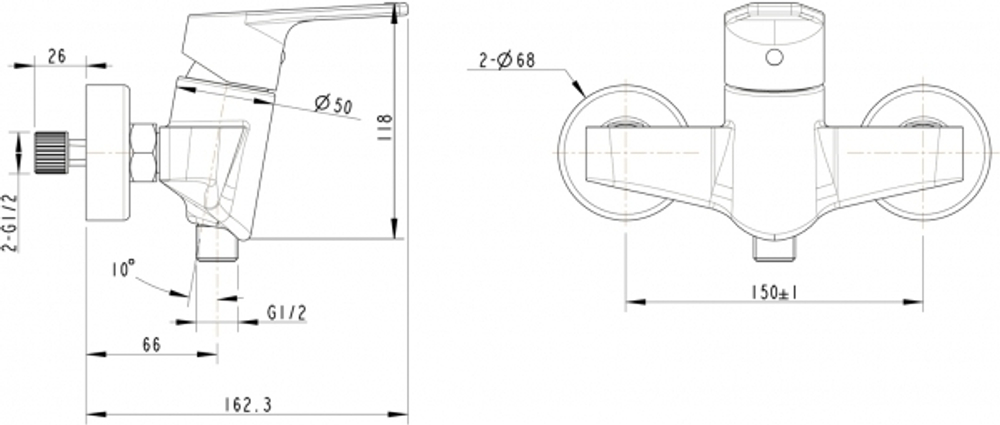 Смеситель для душа Bravat Line