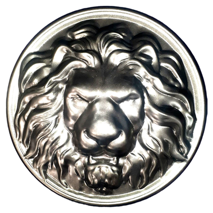 Кованое изделие голова льва из стали d270 (1мм). Вес: 0.381 кг.
