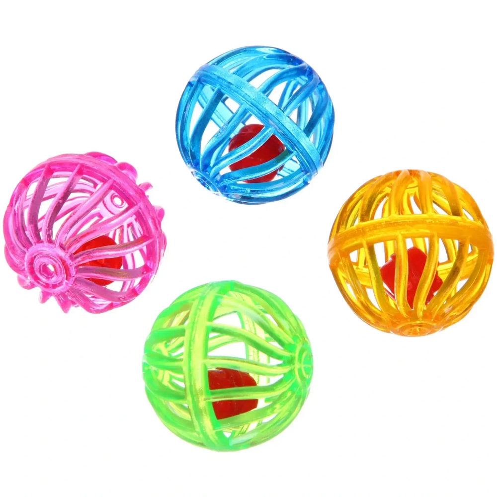 Игрушка - шарик для кошек «ИГРУЛИК», колокольчик, цвет микс, d-4см, (пакет с подвесом)