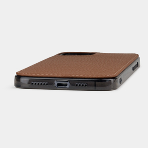 Чехол-накладка для iPhone 12 Pro Max из натуральной кожи теленка, цвета карамель