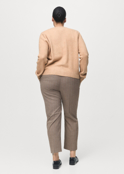 Брюки зауженного укороченного кроя в тонкую полоску