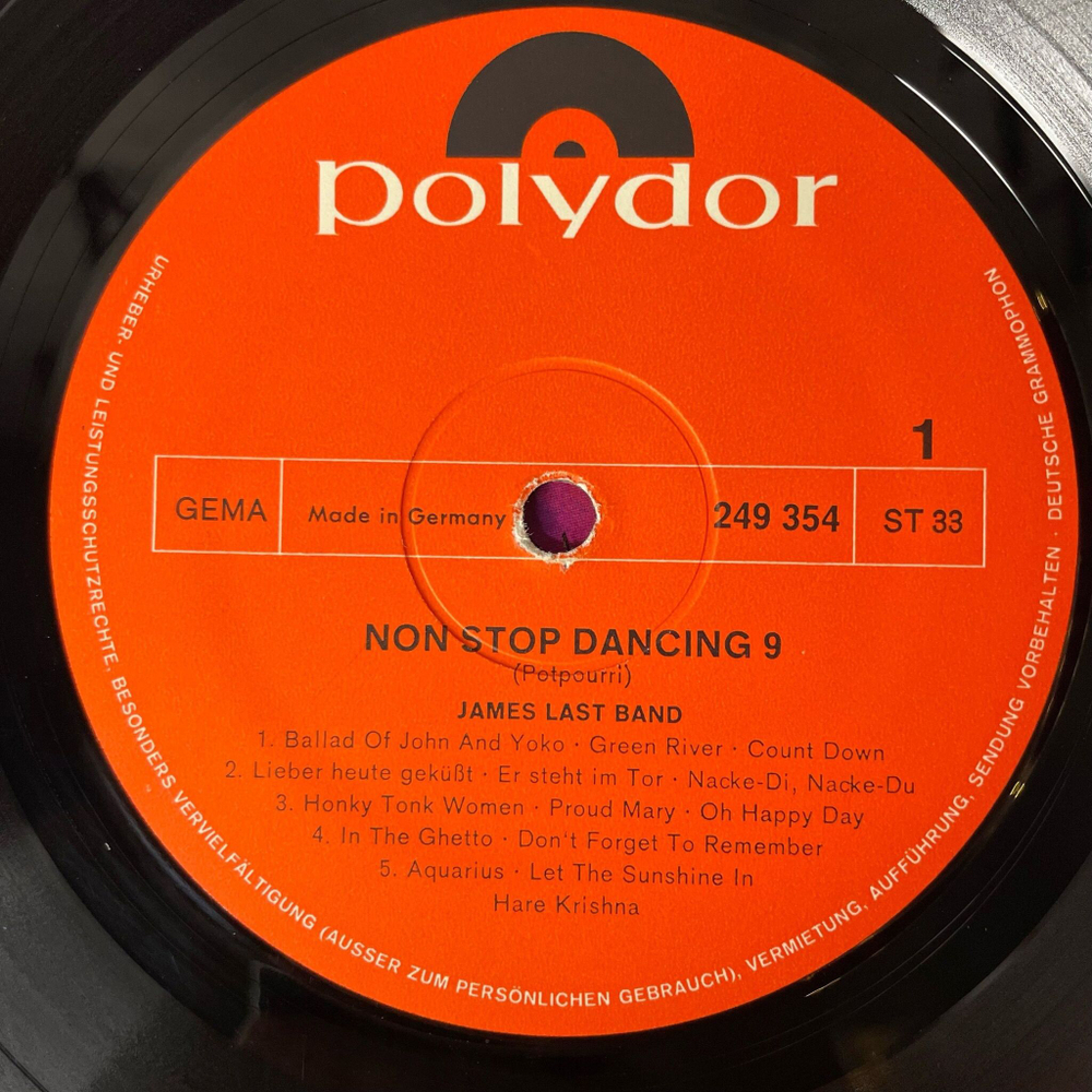 Винтажная виниловая пластинка LP James Last Джеймс Ласт Non Stop Dancing 9 (Germany 1969)