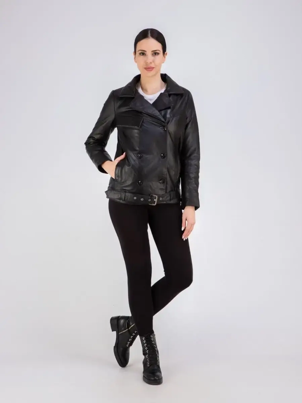 Кожаная куртка демисезонная косуха утепленная