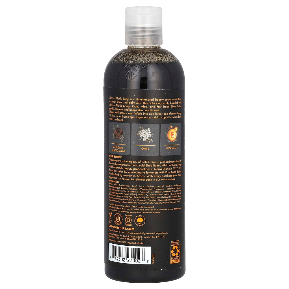 SheaMoisture, African Black Soap, успокаивающий гель для душа, 384 мл (13 жидк. унц.)