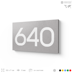 Номер на дверь 640, табличка на дверь для офиса, квартиры, кабинета, аудитории, склада, серая 120х70 мм, Айдентика Технолоджи