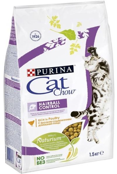 Сухой корм Cat Chow® для контроля образования комков шерсти с высоким содержанием домашней птицы, Пакет 1,5 кг