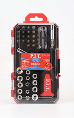 Набор бит и головок с рукояткой P.I.T. ADVANCE HSDR04-0046 (46шт, рег. рукоятка, 2 адаптера, кейс)