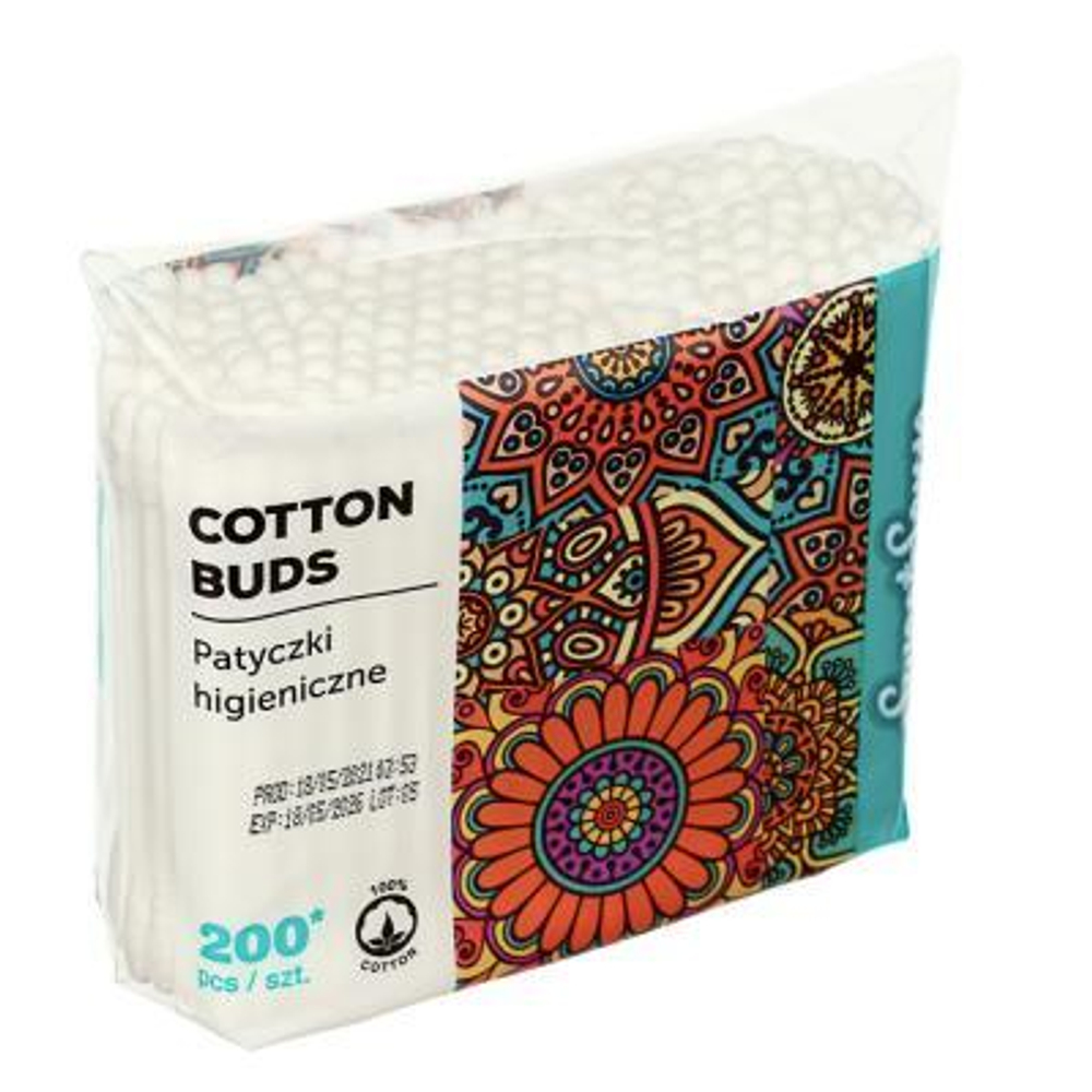 Ватные палочки Sweet Sense/AQUELLA,п/э пакет 200шт,Арт.06450/40157