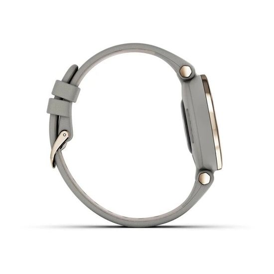 Умные часы Garmin Lily кремово-золотистый безель, серый корпус и кожаный ремешок