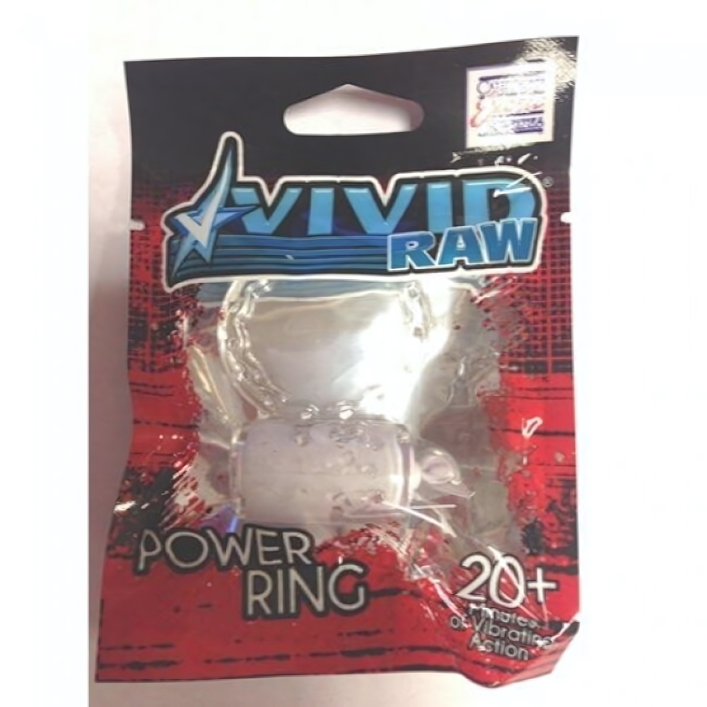 Эрекционное кольцо с вибрацией Vivid Raw Power Ring (Цвет: прозрачный)