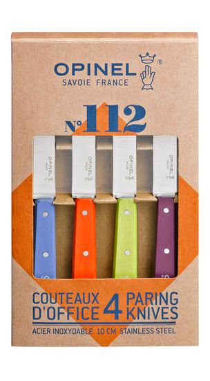 Набор ножей Opinel Set of 4 N°112 assorted sweet pop colours, нержавеющая сталь, (4 шт./уп.) 001381