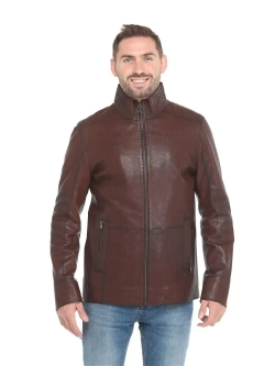 Мужская кожаная куртка / натуральная кожа ягненка / Турция
