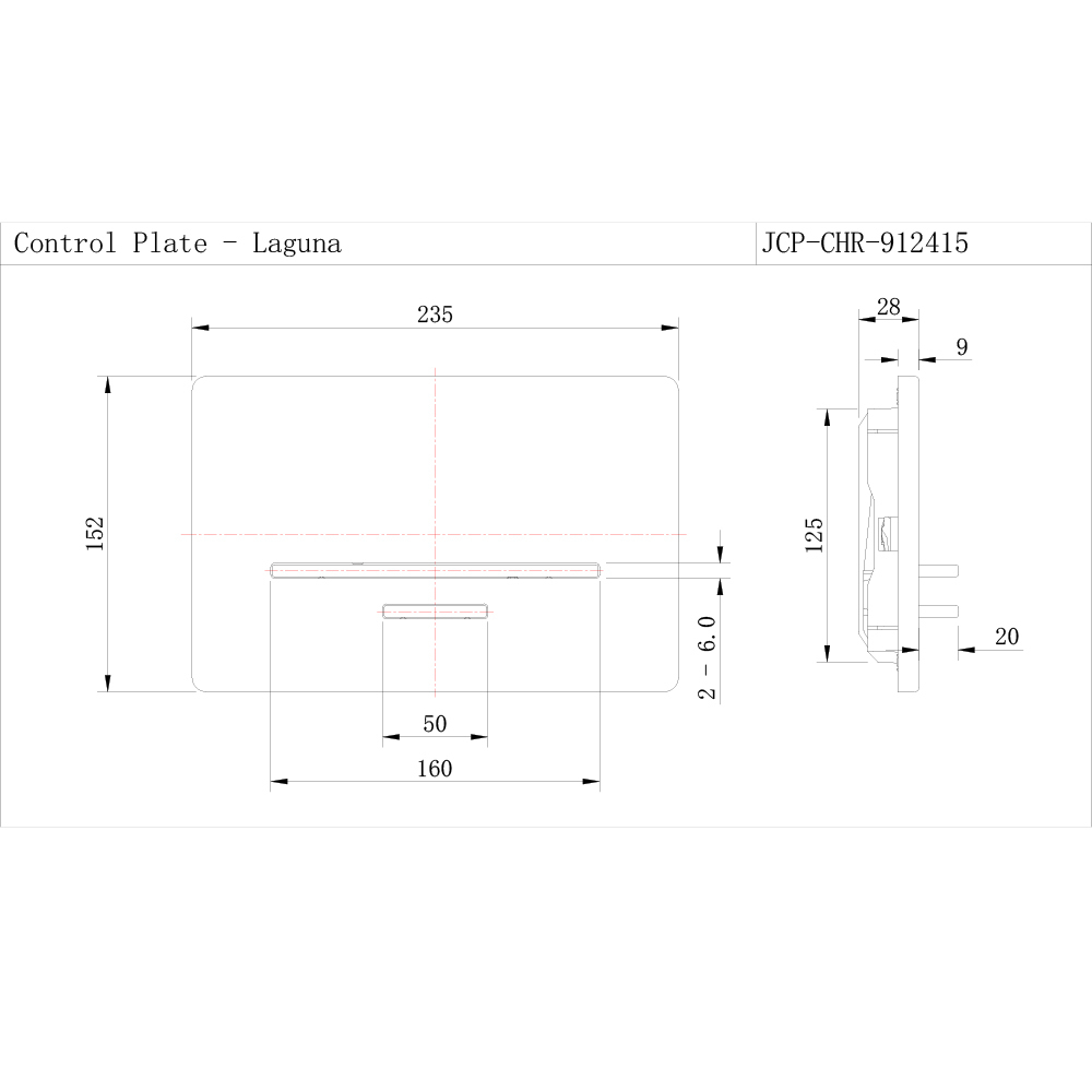 Jaquar, клавиша смыва Laguna, механич., Хром JCP-CHR-912415
