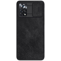 Кожаный чехол-книжка Nillkin Leather Qin Pro c защитой камеры для Poco X4 Pro 5G