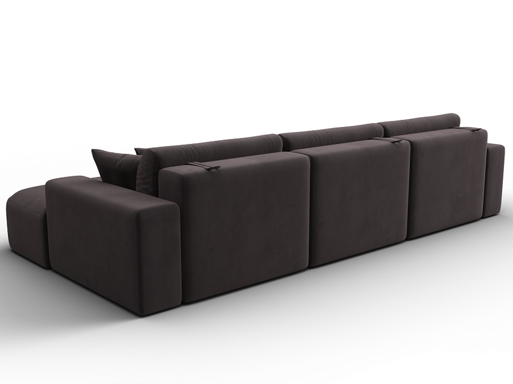 Диван угловой Лига-036 НПБ Классик Лонг правый угол ВЕЛЮР Коричневый