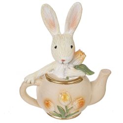 GAEM Фигурка декоративная "Заяц в чайнике", L8 W5 H10 см