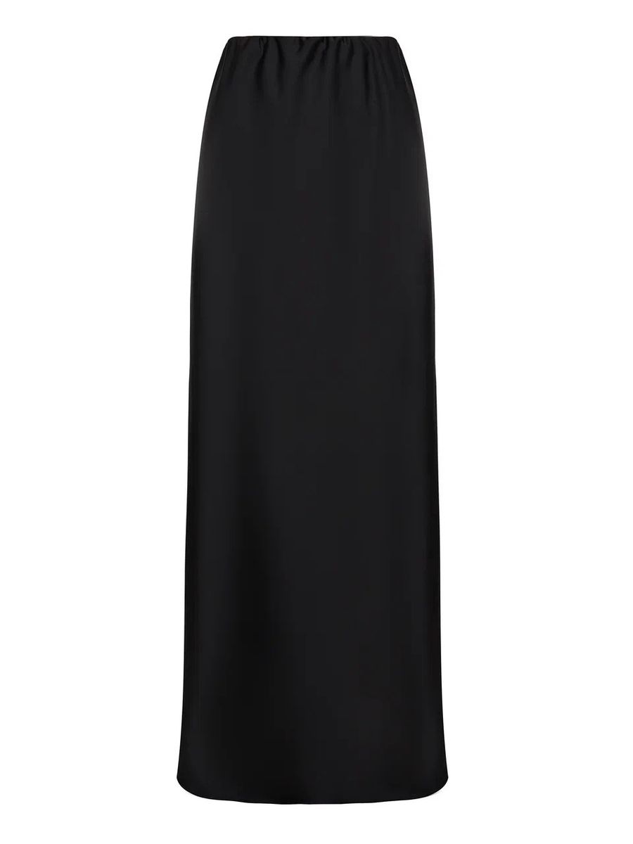 Юбка из шелка косого кроя макси черная