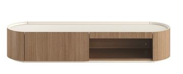 Тумба Lagom под ТВ 1 ящик 1 полка ширина 140 см (натуральный дуб, молочный)