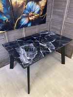 Кухонный раздвижной стол "Гранд", чёрный мрамор