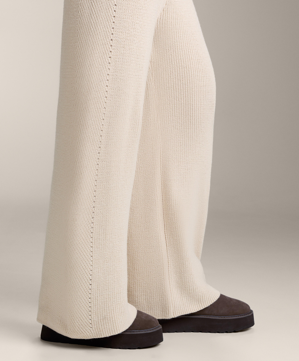 OYSHO Прямые вязаные брюки, светлый экрю
