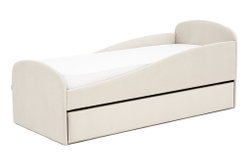 Детская мягкая кровать с ящиком Бельмарко Letmo ванильный велюр