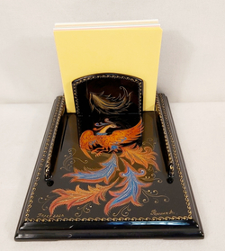 Подставка для блока для записей  ручной росписью Палех "Жар-птица"