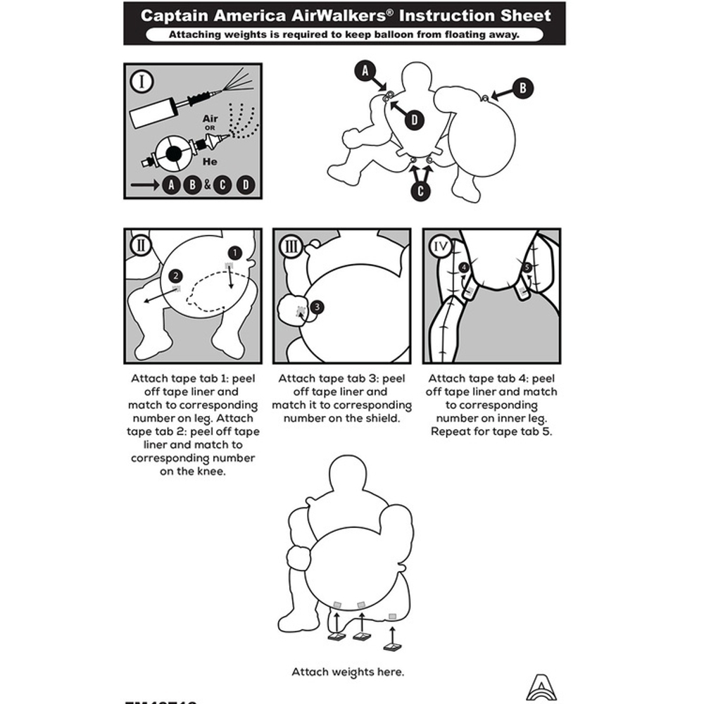 Фольгированный шар-фигура ходячая «Капитан Америка» AIR, 99 см