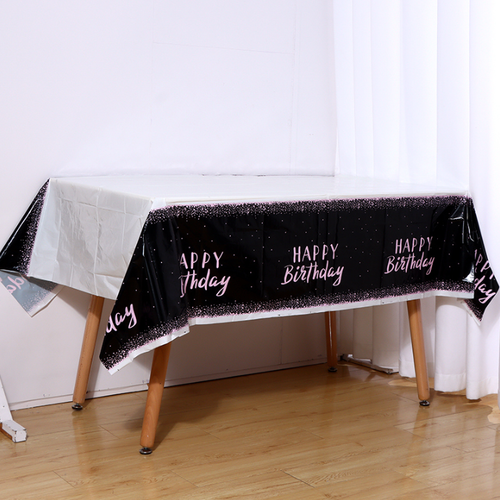 Праздничная скатерть "Pink Gold Happy"