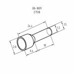 Наконечник штыревой втулочный изолированный F-18 мм 0.75 мм² (НШВи 0.75-18) синий REXANT