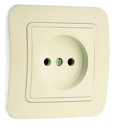 Розетка Makel Lillium Natural без заземления крем 05100