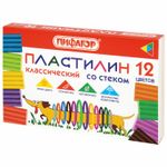 Пластилин классический ПИФАГОР "Веселая такса", 12 цветов, 180 г, СО СТЕКОМ, 106675