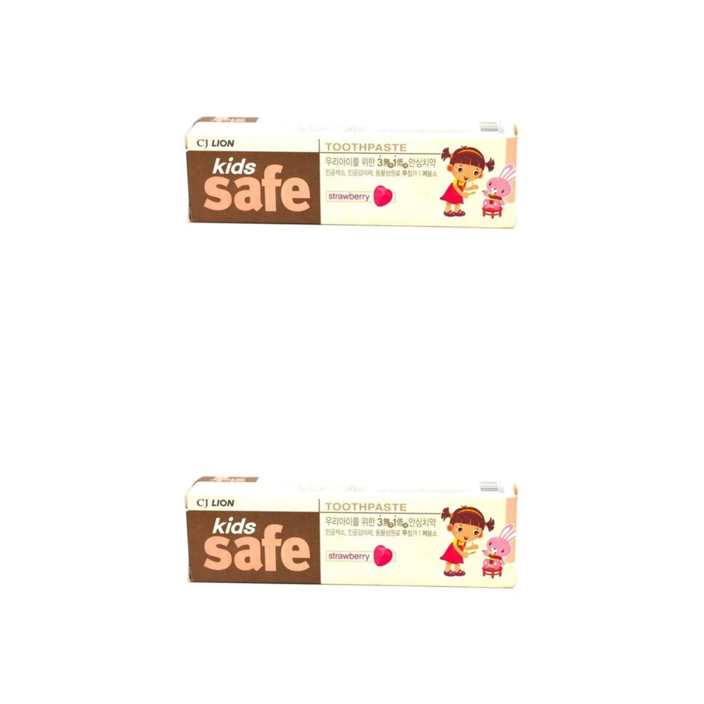 Зубная паста CJ Lion Kids Safe клубника 3-12 лет 90 гр 2 уп
