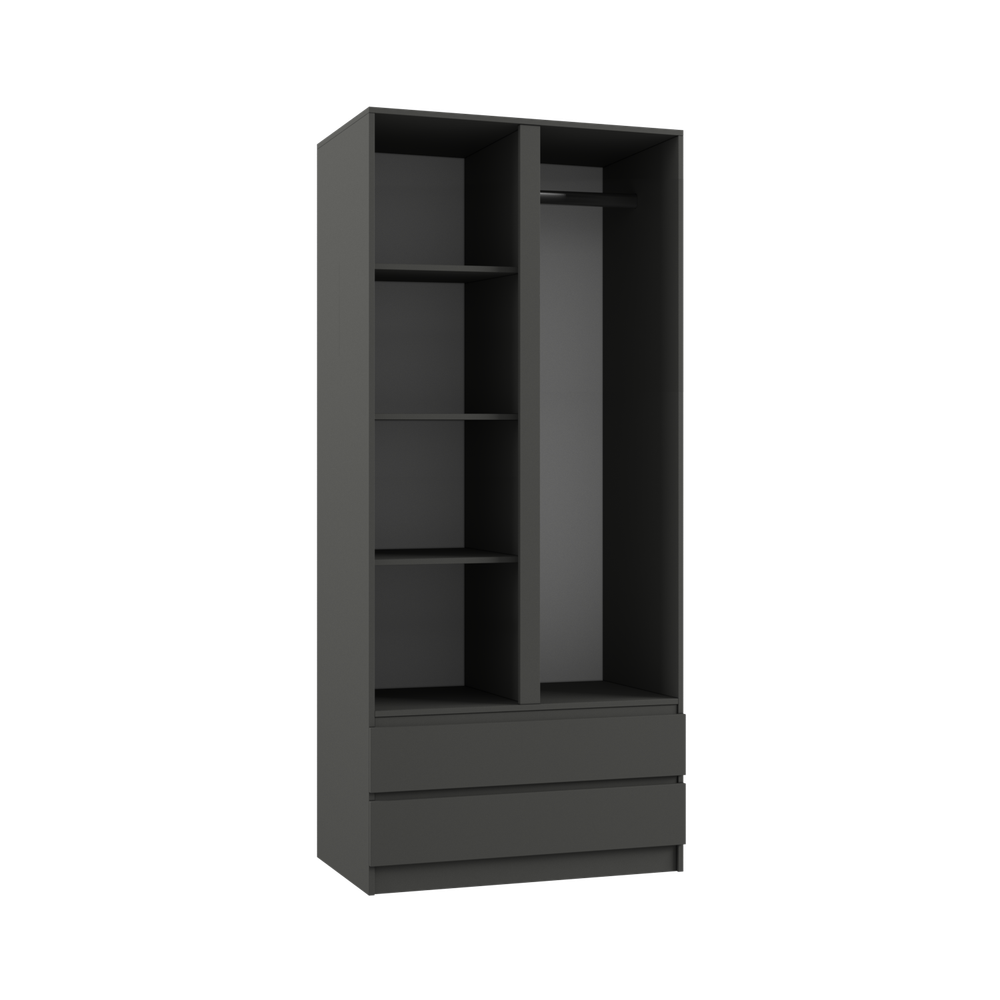 МС Мадера Шкаф ШМ 900*2100*520 (лдсп графит новый )